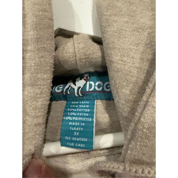 Vintage Big Dogs Hoodie Bad Dog Attitude is Everything Men's 3X Beige Tan - Picture 5 of 6